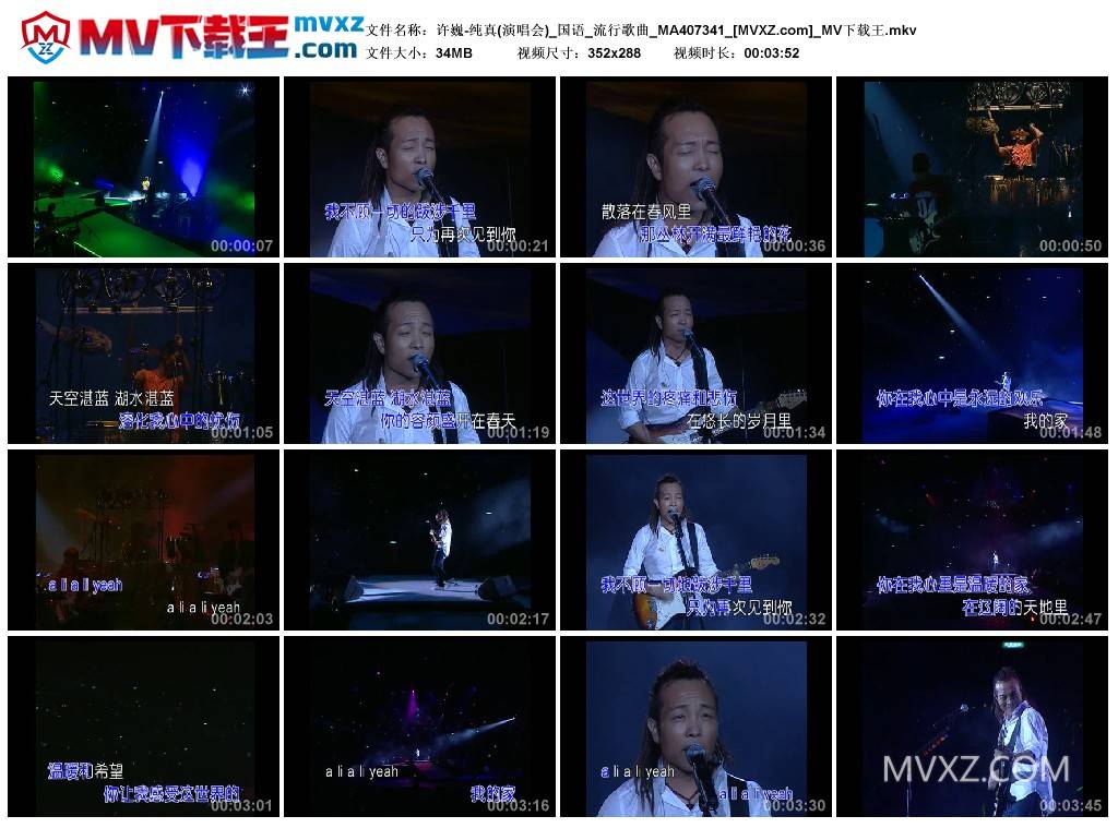 许巍-纯真(演唱会)_国语_流行歌曲_MA407341